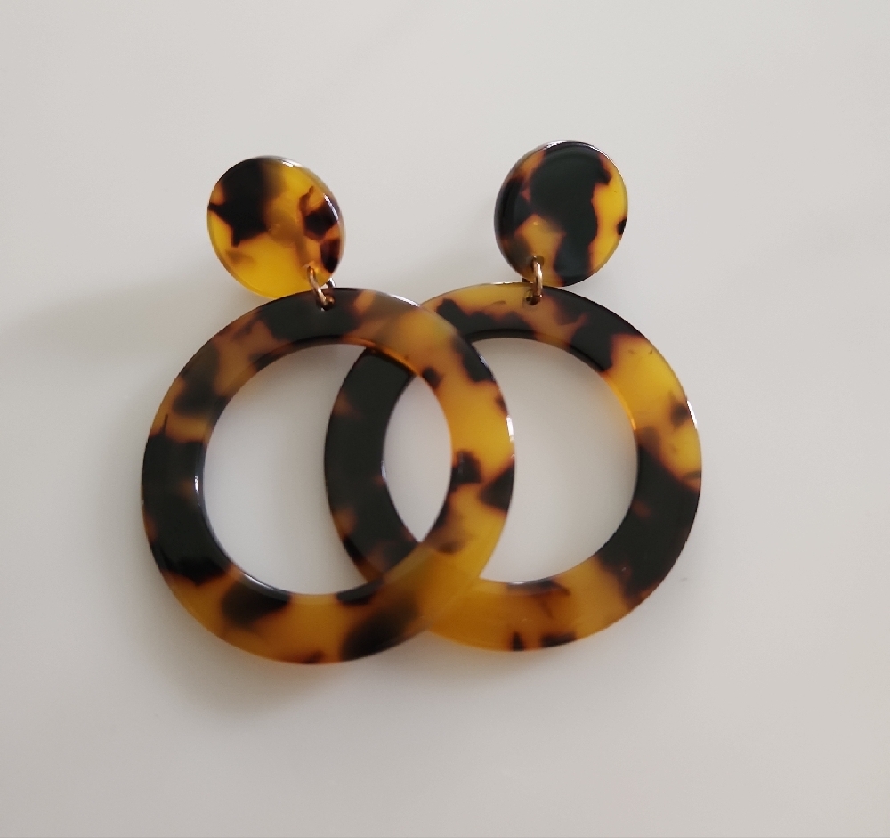 Tortoise Shell Hoop Earrings